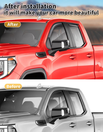 Window Rain Guards for Chevy Silverado (Fit for 2019-2026 Silverado/Sierra 1500 Double Cab)