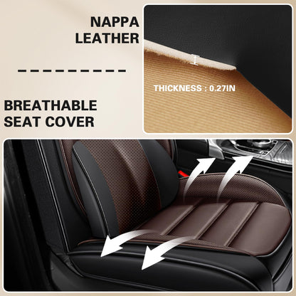Car Seat Cover Fit for Nissan Frontier 2005 (Coffee&Black / 2 Seats Luxury)