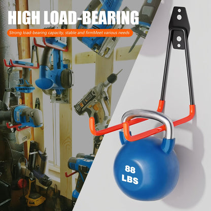 Heavy Duty Garage Storage Hooks 4 Pack Garage Tool Organizer Wall Mount (Large)
