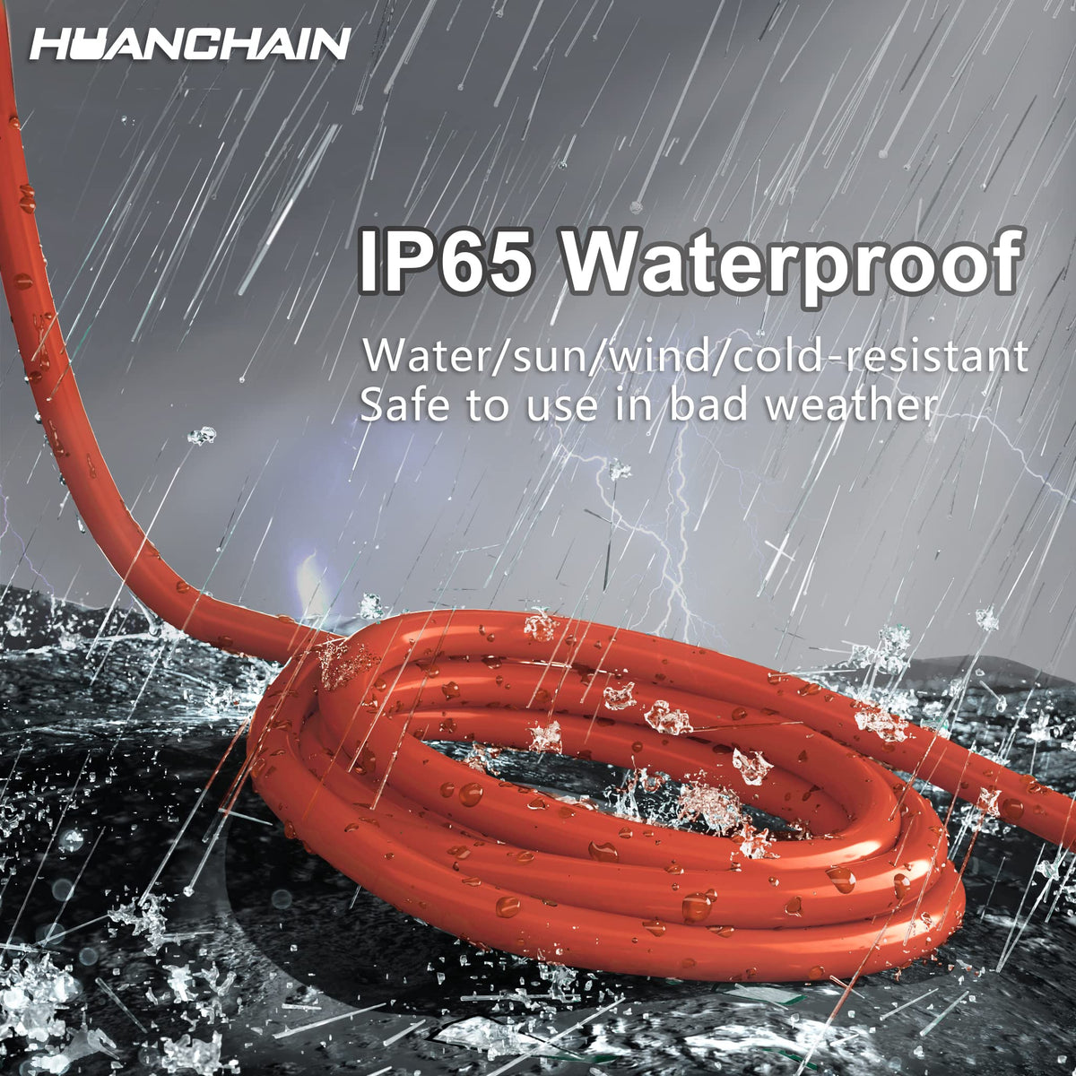 Indoor Outdoor Orange Extension Cord 50 FT Waterproof 16 (50 FT / 16/3 Gauge / Orange)