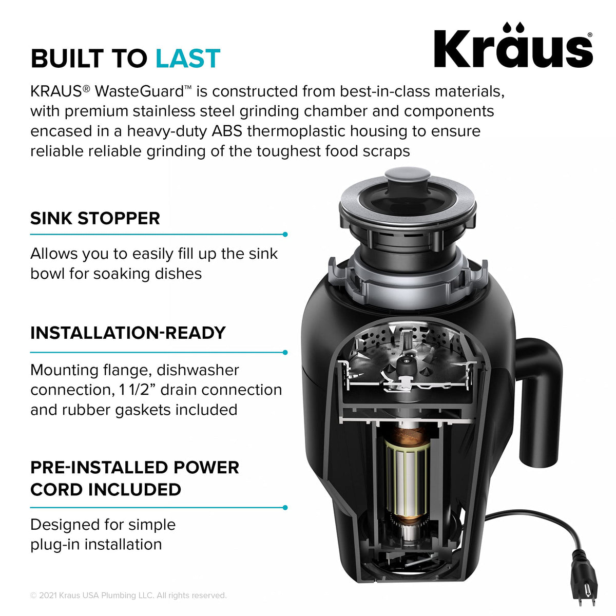 Kore Workstation 32 (Stainless Steel / 32 Inch / Sink and Garbage Disposal 3/4 HP)