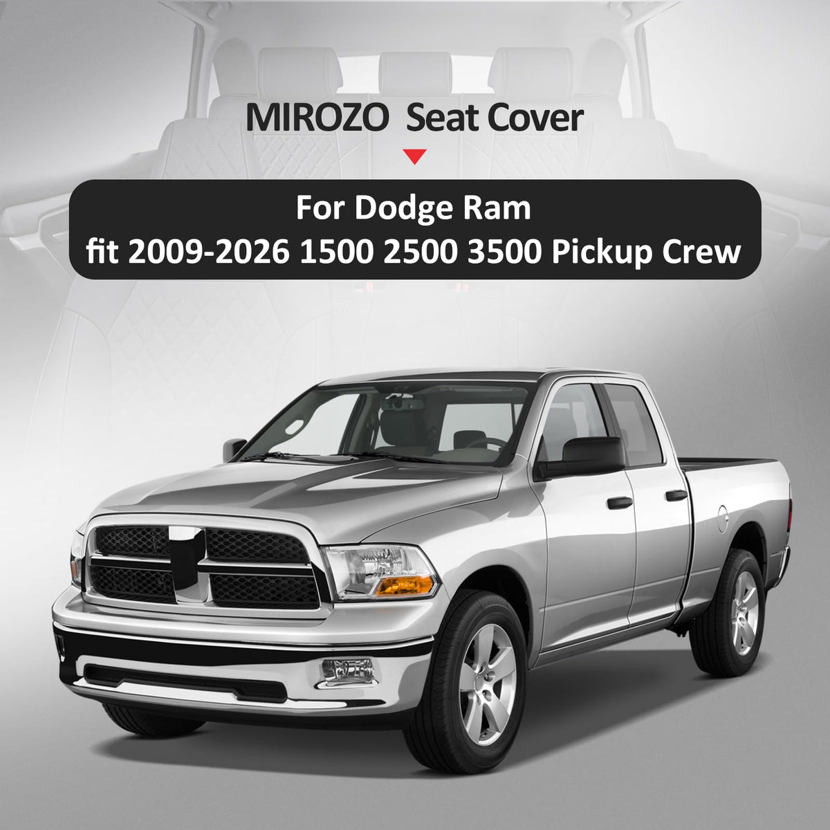 Ram Seat Covers Full Set Leather For 2009 (Black and Red / Full Set (Curved Back))