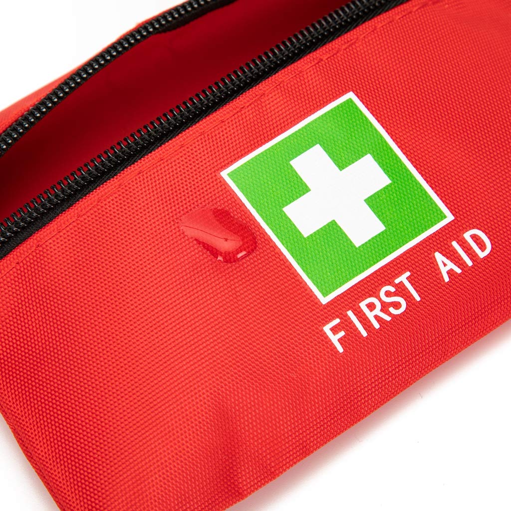 Red Emergency Bag First Aid Small Empty Travel Rescue Pouch First Responder Storage Medicine Pocket Bags for Car Home Office Kitchen (8.3x5.5inch 12pcs Green Print)