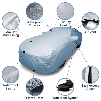Car Cover All Weather for 1993 (Sky Gray / 55. Supra with Rear Spoiler 1993-1998)