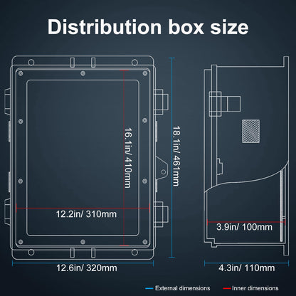 Outdoor Electrical Junction Box (18.1"H x 12.6"L x 4.3"W & Standard)