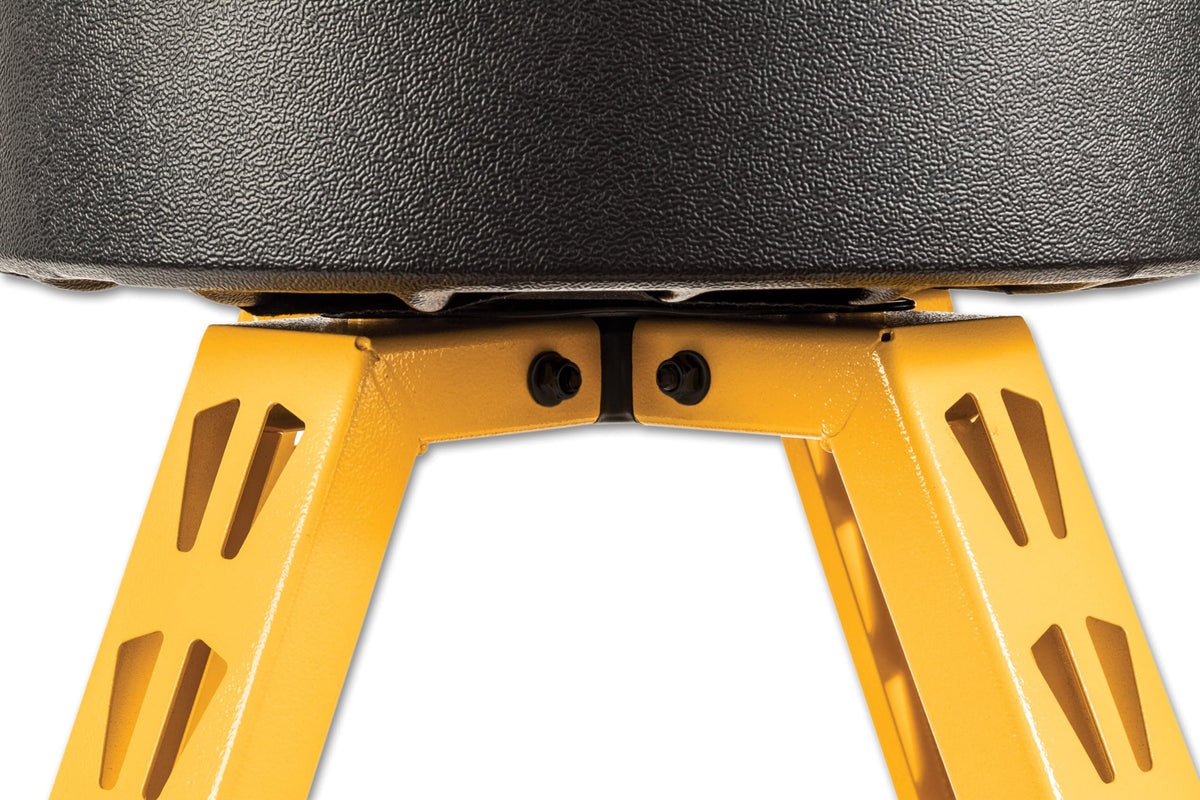 Heavy Duty Metal Stool for Garage and Shop (Swivel Seat with Storage Tray / Black/Yellow)