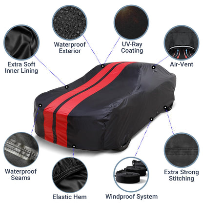 Car Cover Waterproof All Weather for 1959 (Black / Red (Stripe) / 58. Parisienne 1959-1964)