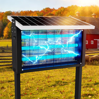 Heavy Duty Solar Bug Zapper for 8000 sq.ft with 30W Solar Panel (30W for 8000 sq.ft)