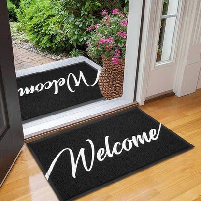 Door Mat 2 Pack Outside Inside Welcome Doormat 30"x17.5" Durable Floor Mat Non Slip Rug Ultra Absorb Mud Easy Clean Front Doormat for Garage (2pack Welcome / 2'6" x 1'6")