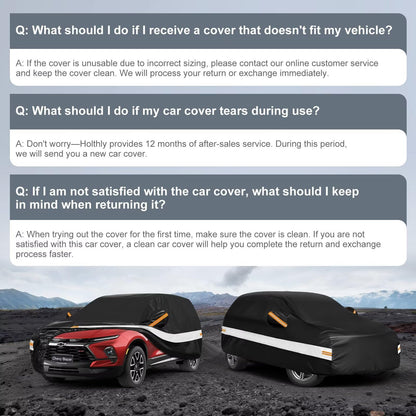 10 Layers SUV Car Cover Custom Fit for Chevrolet Chevy Blazer (Black Gray / Custom Fit for Chevy Blazer)