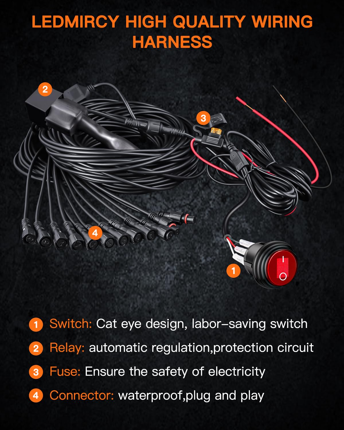 White Rock Lights Kit (White / 12Pods Toggle)