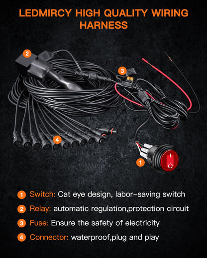 White Rock Lights Kit (White / 12Pods Toggle)