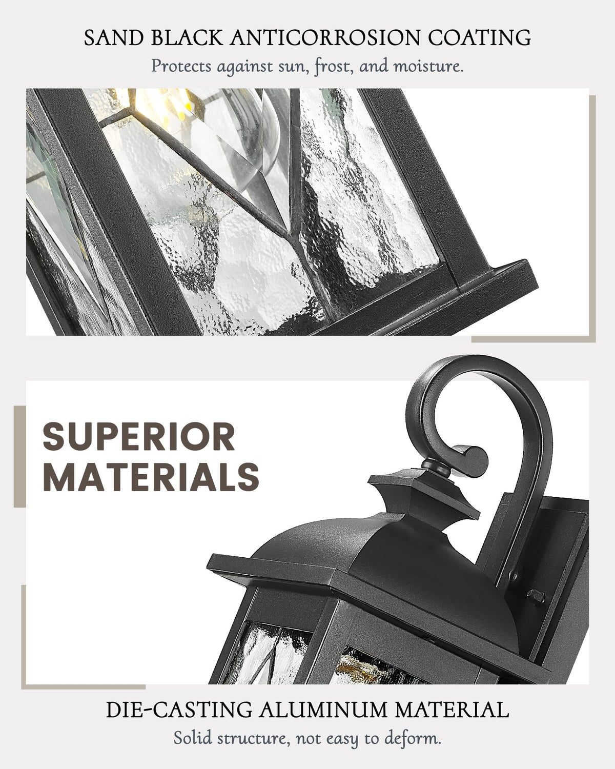 15" Exterior Wall Sconce (Matte Black, Lozenge Pattern / 15", 2 Pack)