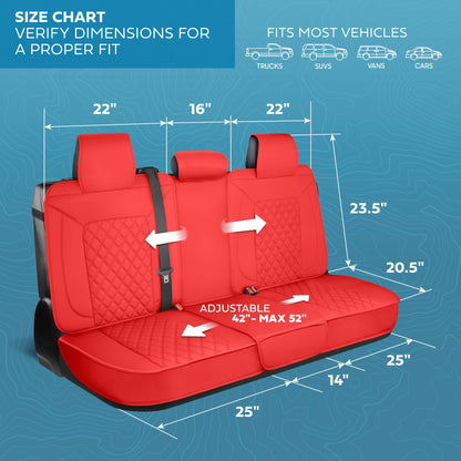 Curated Cabernet Napa Leather Seat Covers for Cars & SUVs (Red (Cabernet) – Set / Full Set)