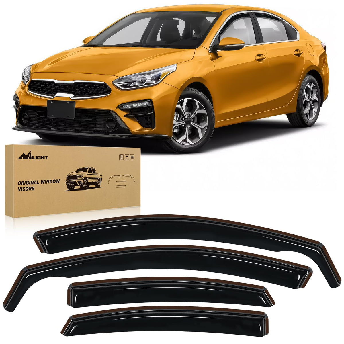 in Channel Rain Guards for Kia Forte 2019 (Kia Forte 2019-2025)