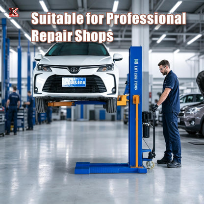 Mobile Car Lifts 6200 lb Single Post Manually Unlock Lift M6200 220V (Model: M6200-220V)