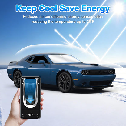 Windshield Sun Shade for Dodge Challenger 2015 (window covers for Dodge Challenger 2015-2023)