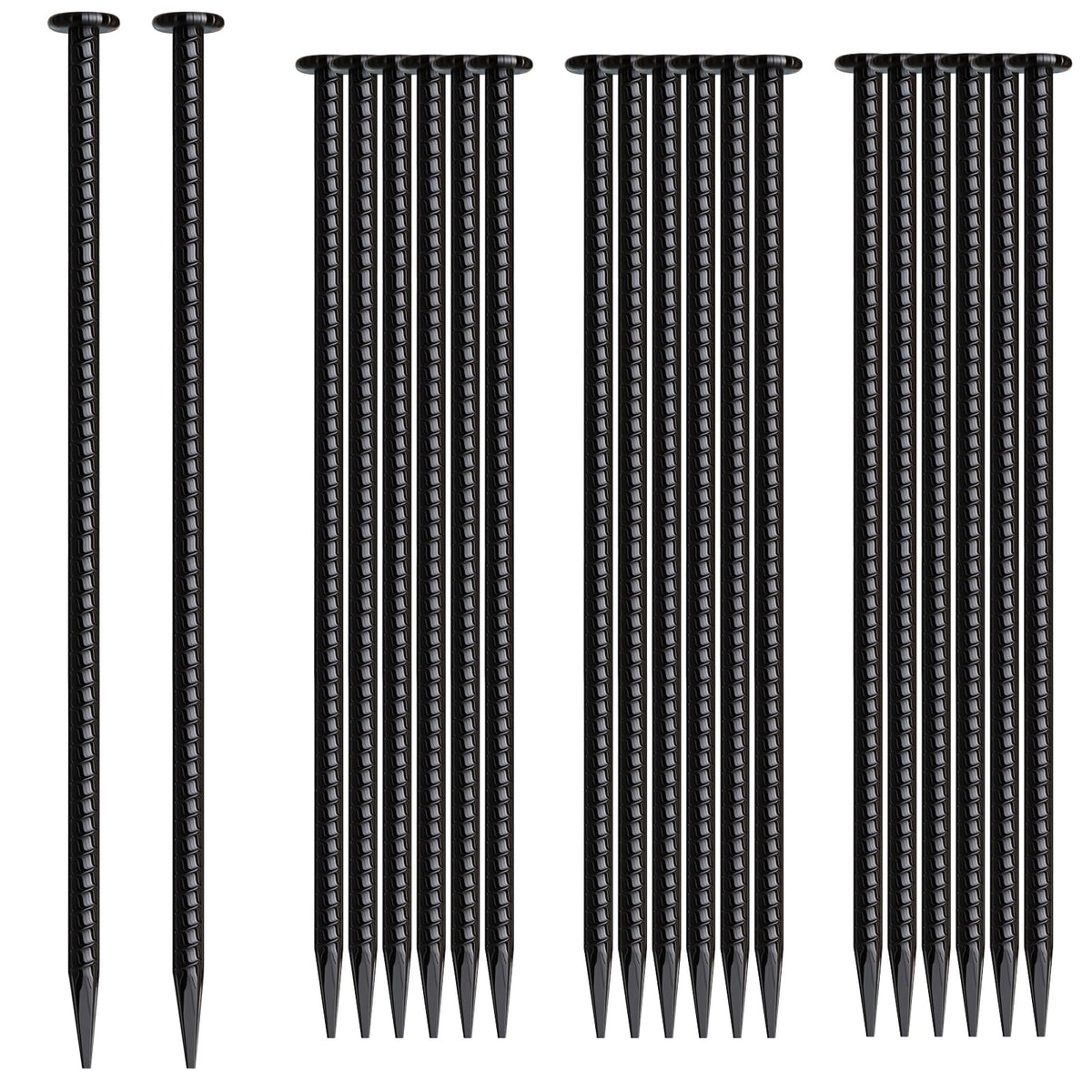 16 Inch Rebar Stakes 20 Pack Heavy Duty Ground Anchors 1 (T-16"x1/2"-20pcs)
