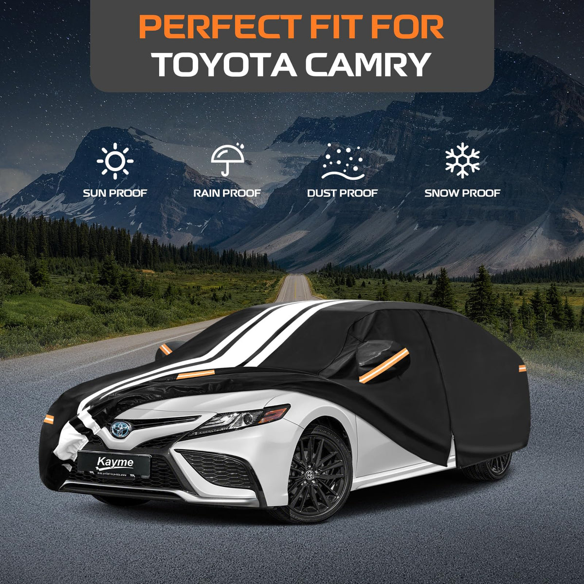 Toyota Camry Car Cover Waterproof All Weather for Automobiles (Sedan Car Cover / Custom Fit for Toyota Camry)