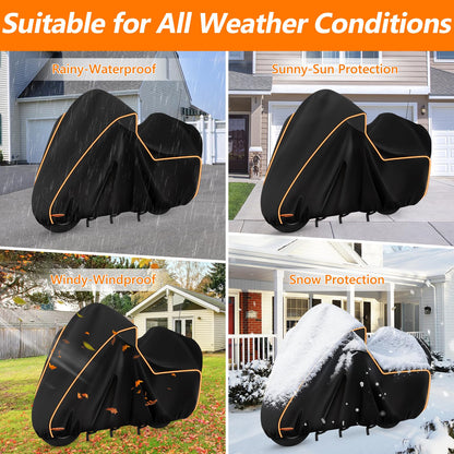 Motorcycle Cover for Harley Davidson Ultra Limited withTrunk Models (Black / for Ultra Limited)