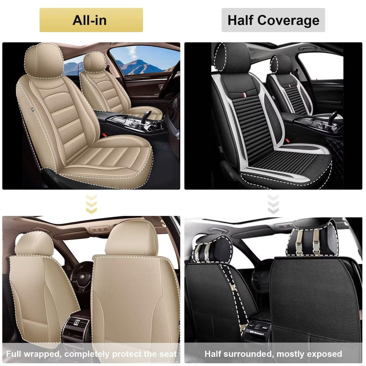 Car Seat Covers Fit for GS 2007 (#017 Beige / 8.For Lexus GS-2 front seat covers only)