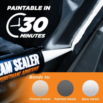 White] 2 Pack Professional Automotive Seam Sealer (White)