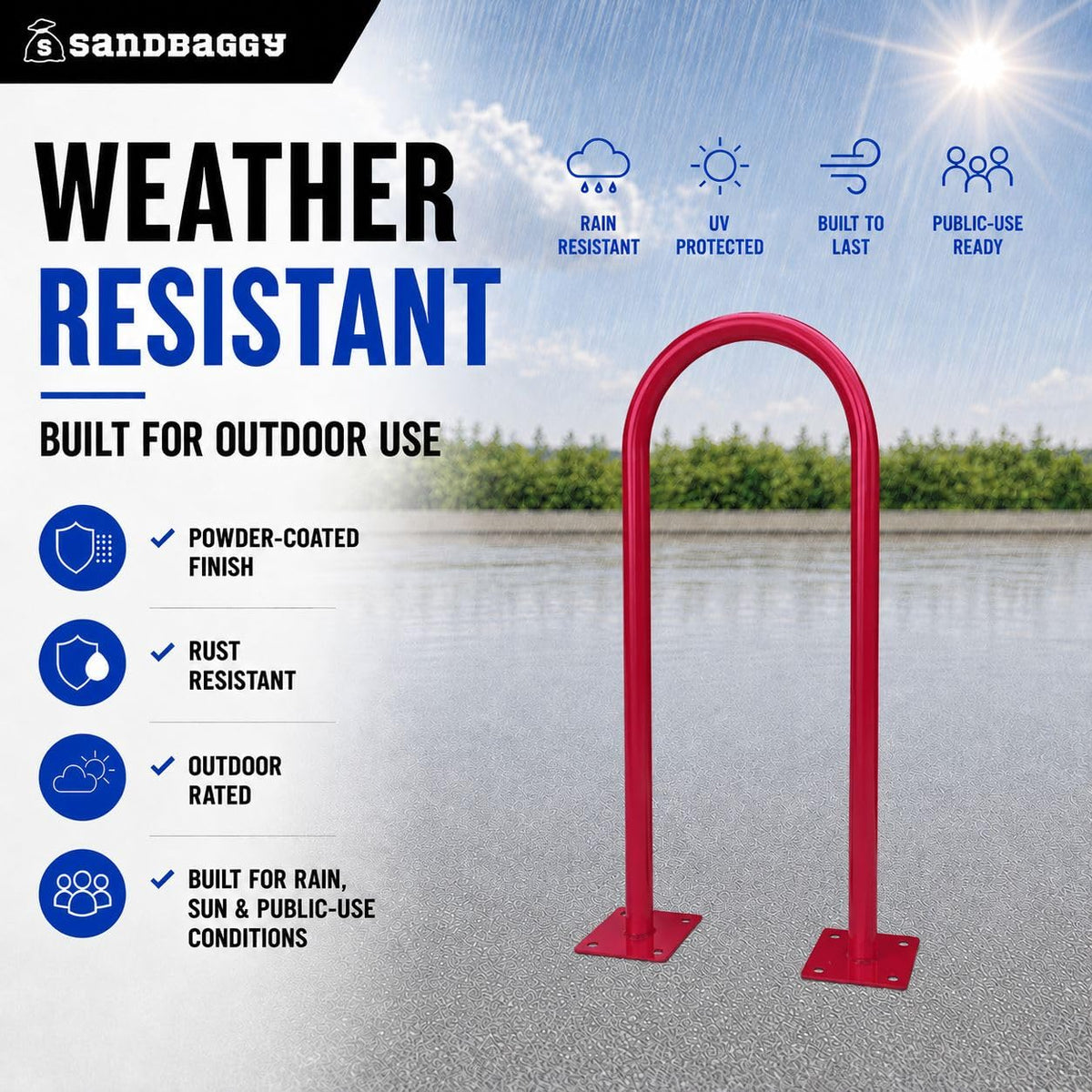 Post and Ring Bike Rack (Red)