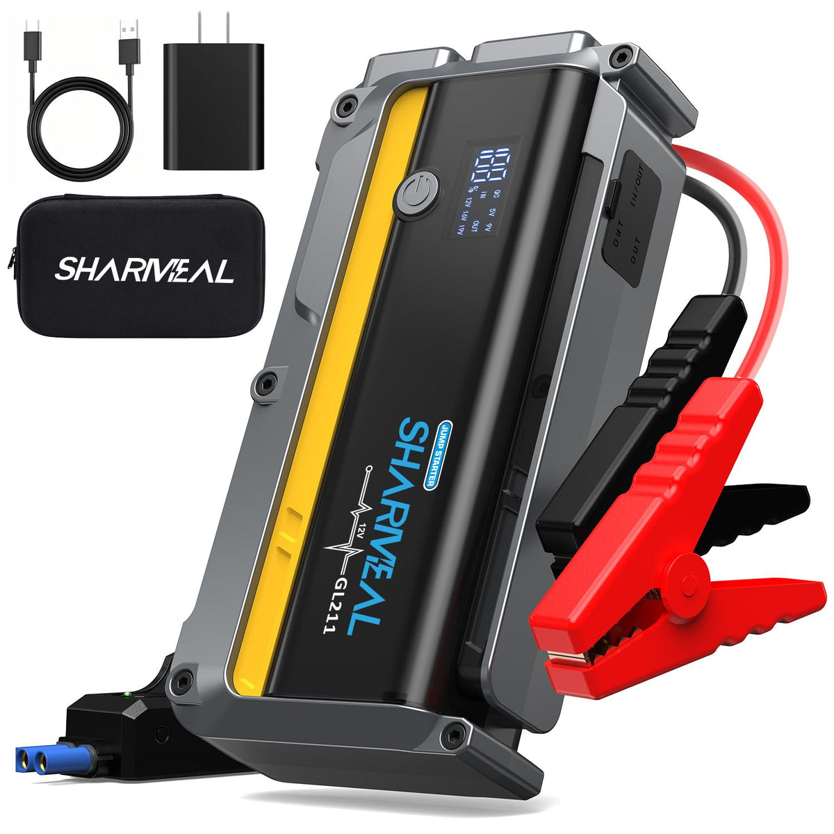 7000A Jump Starter (Yellow-7000A(Upgraded Battery Cell )+Charger Block)