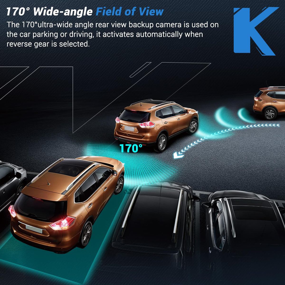 Backup Camera Compatible with ford Escape L4 2.0L 2.5L (GJ5T19G490AD)