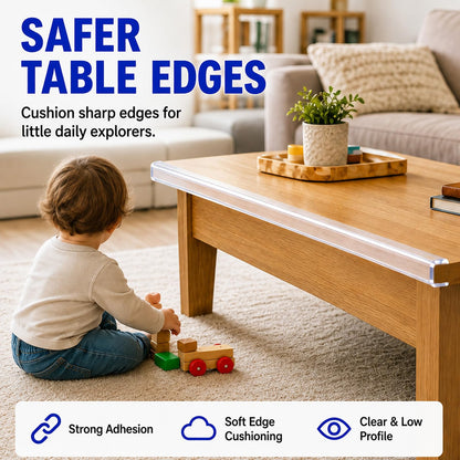 Clear Edge Protector for Baby Proofing (9.84ft(3m) / 1.6in x9.84FT)