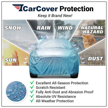 Car Cover All Weather for 1997 (93. Saturn S-Series SC 1997-2002 / Sky Gray)