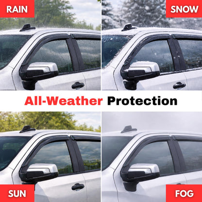 Rain Guards Window Visors for 2016 (2016-2024 Titan Crew Cab)