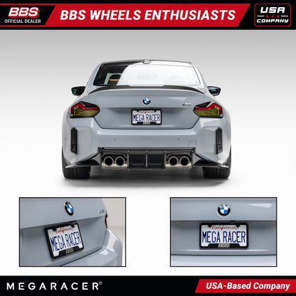 Authentic BBS Matte Black License Plate Frame (BBS Black / 1 Piece)