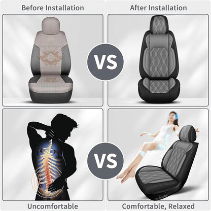 Full Set Waterproof Leather Seat Covers for Acura RLX 2014 (#067 Black&Gray / 33.RLX-5 Seat Covers Full Set)