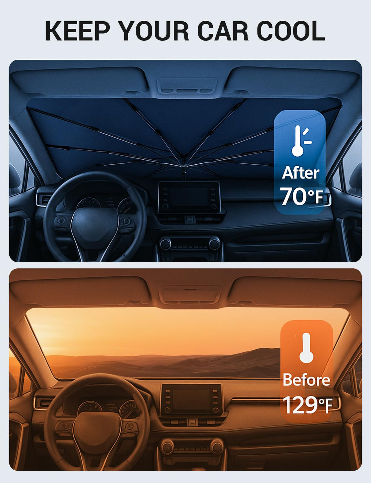 Custom Fit Windshield Sun Shade Umbrella for 2016 (Volvo XC90 2016-2025 2026)