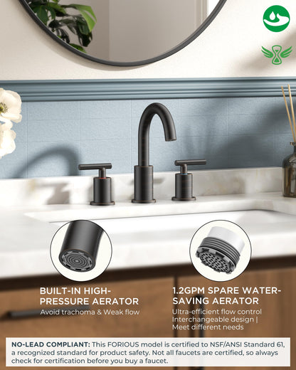 Oil Rubbed Bronze Bathroom Faucet 3 Hole (Bronze)