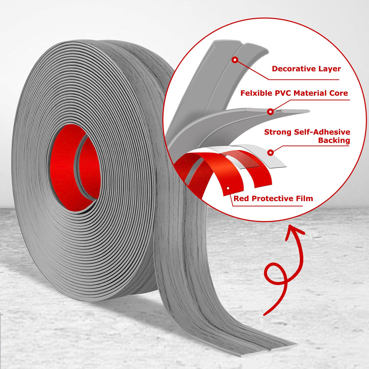 Wall Corner Protector Peel and Stick Corner Trim Molding (1.6 In x 40 Ft / Light Gray Wood)