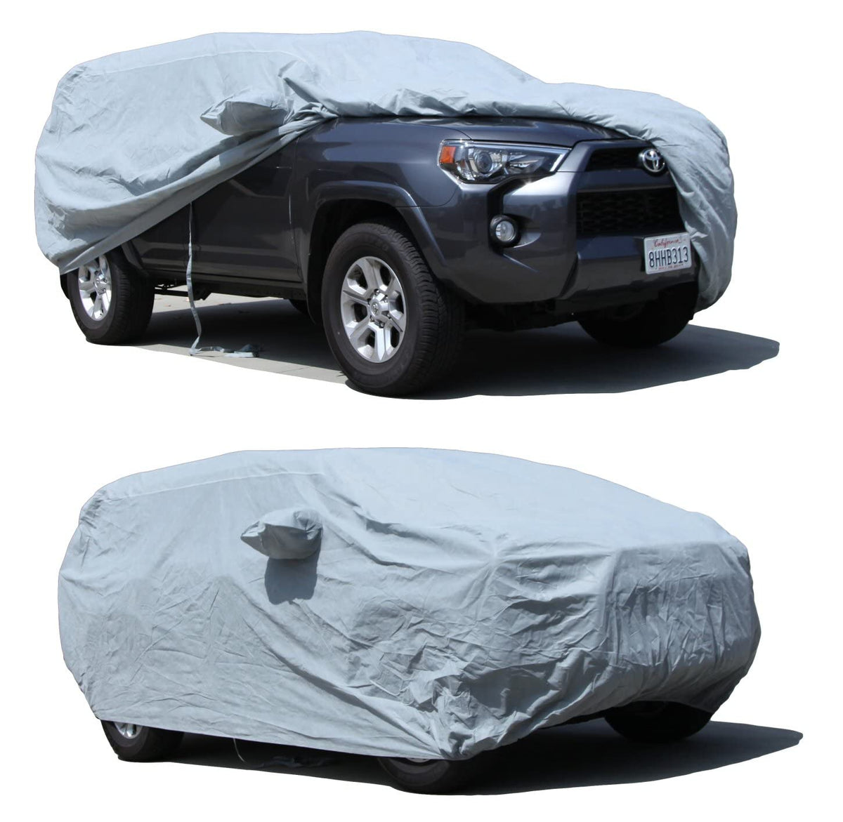 All Weather Waterproof car Cover Good for rain Snow uv Protection dust mid (SEA - (See Size Chart) / GRAY)