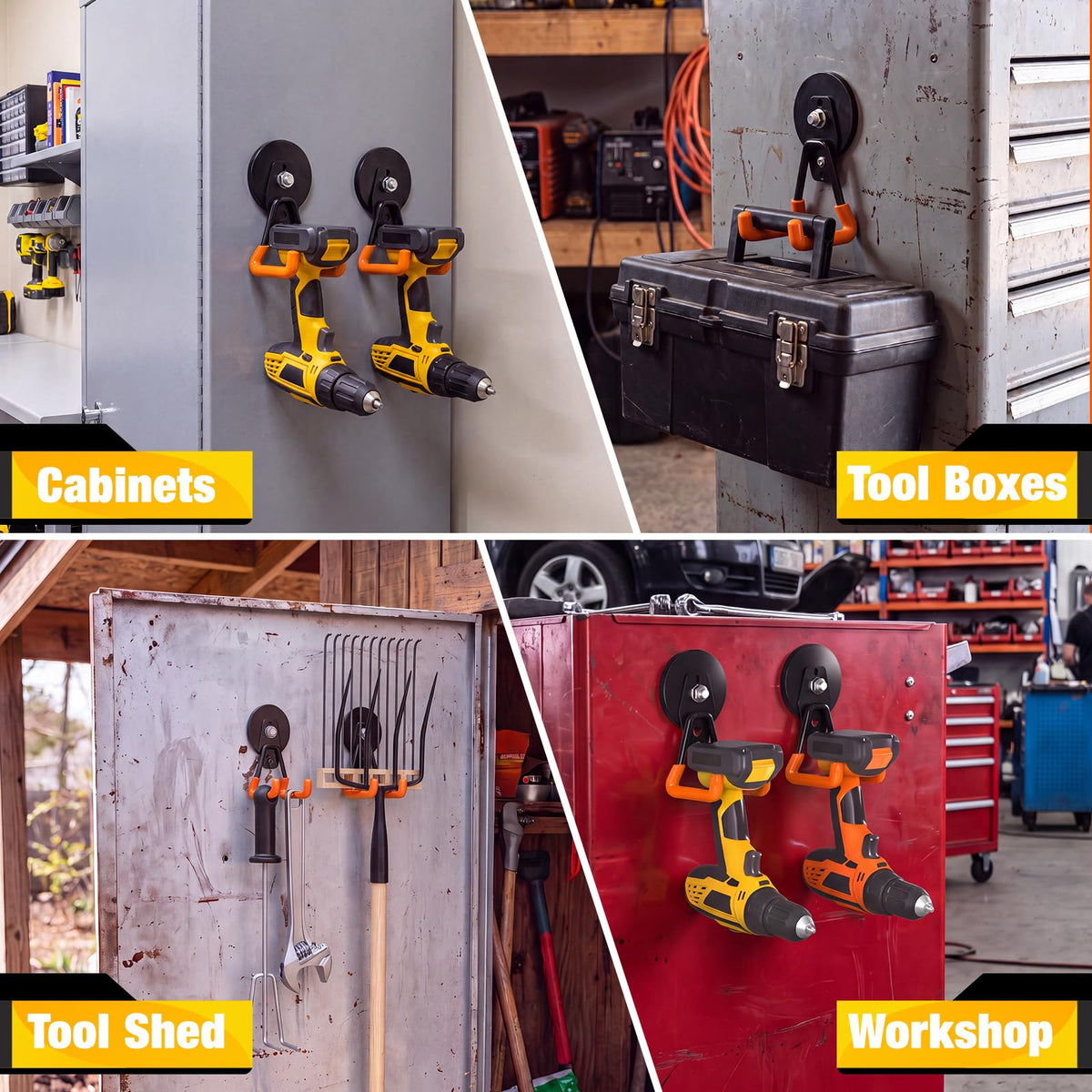Heavy Duty Magnetic Hooks (Red)