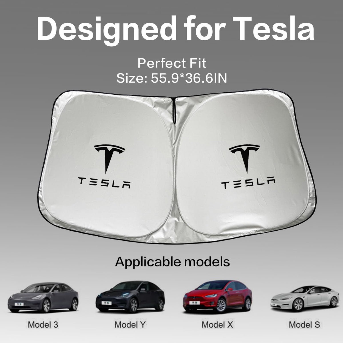 300T Sunshade for Tesla Model Y Model 3 (Blue)
