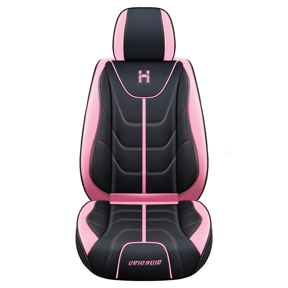 Leather Car Seat Covers (Black and Pink)