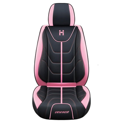 Leather Car Seat Covers (Black and Pink)