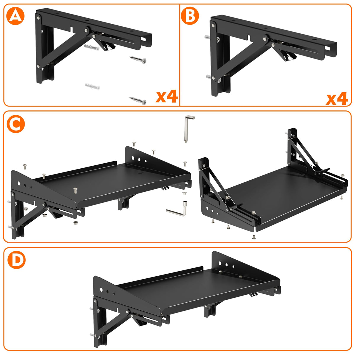 Heavy Duty Wall Mounted Shelf (2 PCS Heavy Duty Garage Wall Shelves)