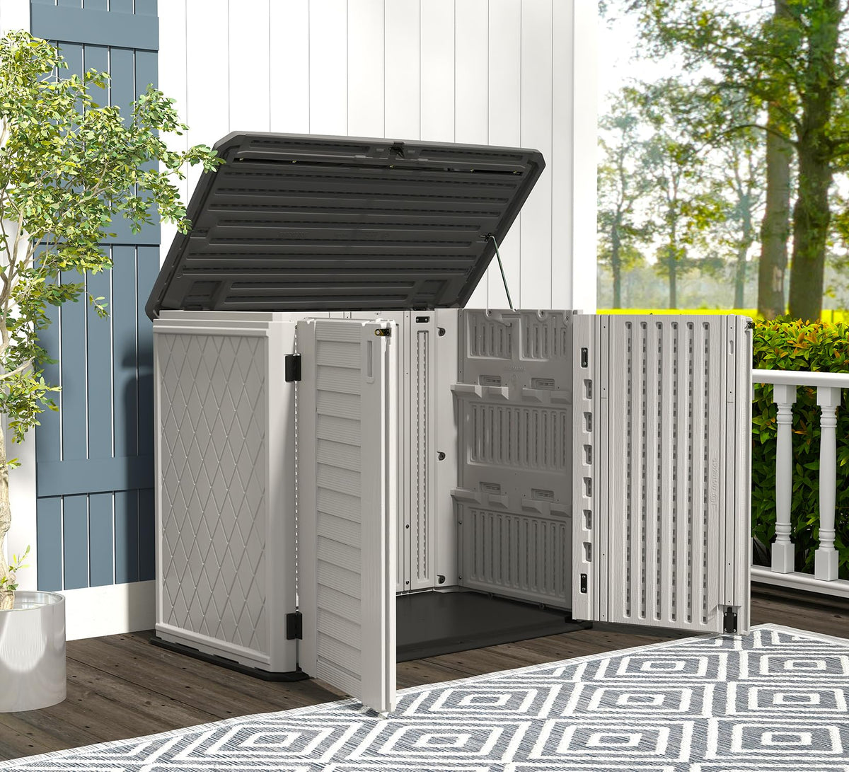 Storage Shed Weather Resistance (Ivory-White)