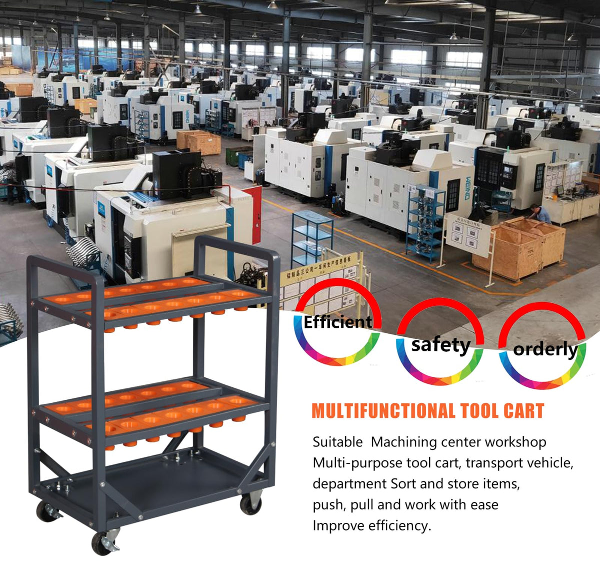 Mobile CNC Tool Storage Cart (BT/CAT40-28CAP)