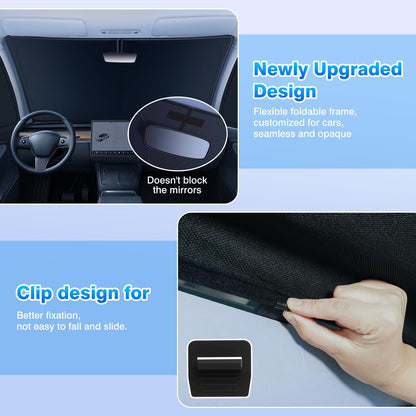 Windshield Sun Shade for Toyota Grand Highlander 2024 2025 2026 Car Window Shades Thicken UV Block and Blackout Privacy Foldable Sunshades 8PCS Accessories Keep Cool Sun Visor Covers (For Toyota Grand Highlander 24-26)