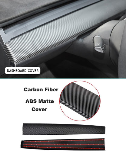 Matte Carbonfiber Dashboard Cover Compatible with Tesla Model 3 (matte carbon fiber dashboard 2pcs only)