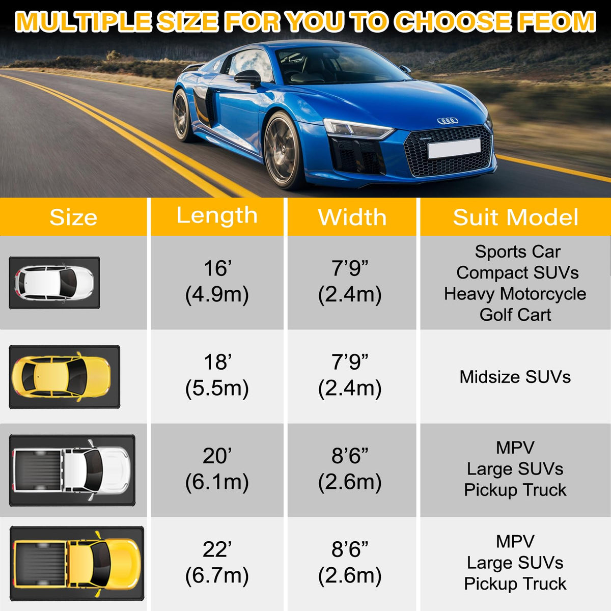 7'9" x 18' Garage Floor Mat 650 GSM Containment Mat for Under Car (7'9" x 18')