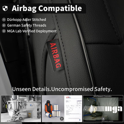 Tacoma Seat Covers Custom Fit for Toyota Tacoma (Leather (Black) / 2024-2026 Tacoma (Hybrid) Full Set)