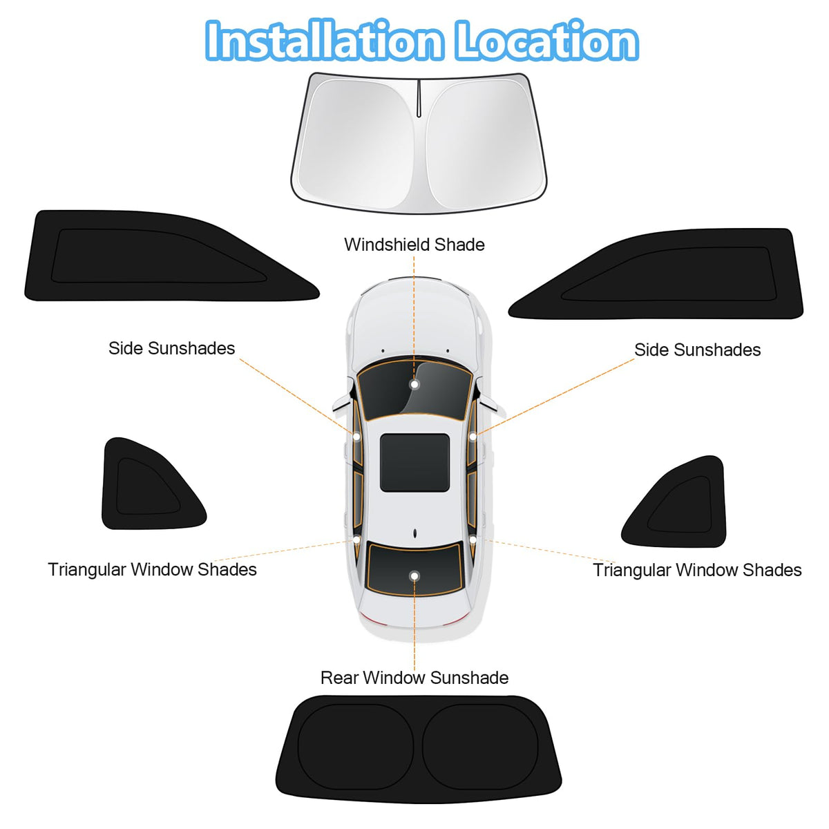 Car Window Shades for Dodge Challenger 2015 (FOR | Challenger 2015-2023 (6pcs))